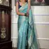 KPR 210 Sky Blue Soft Lichi Silk Saree with Lace Work & Lace Border. Special Price ₹1399. Delivery 4-6 Working Days. Shop now. | Bollywood Sarees, Creative Sarees, Designer Sarees, Embroidered Sarees, Ethnic Saree, Modern Digital sarees, Party Wear Sarees, Sarees