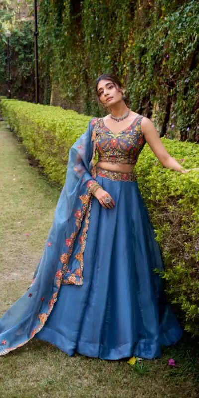 LNB 1445 Teal Chanda Silk Lehenga Choli with Sequins Work & Embroidery Work. Grab it for ₹3399. Delivery 4-6 Working Days. Shop now. | Bollywood Lehenga, Creative Lehenga, Designer Lehenga, Embroidered Lehenga, Lehenga, Party Wear Lehenga