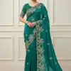 JR 656 Teal Soft Organza Silk Saree Perfect for Wedding, Party, Durga Puja, Baisakhi, Temple Visit – . Affordable Price ₹1799. Delivery 4-6 Working D | Bollywood Sarees, Creative Sarees, Designer Sarees, Embroidered Sarees, Ethnic Saree, Modern Digital sarees, Party Wear Sarees, Sarees