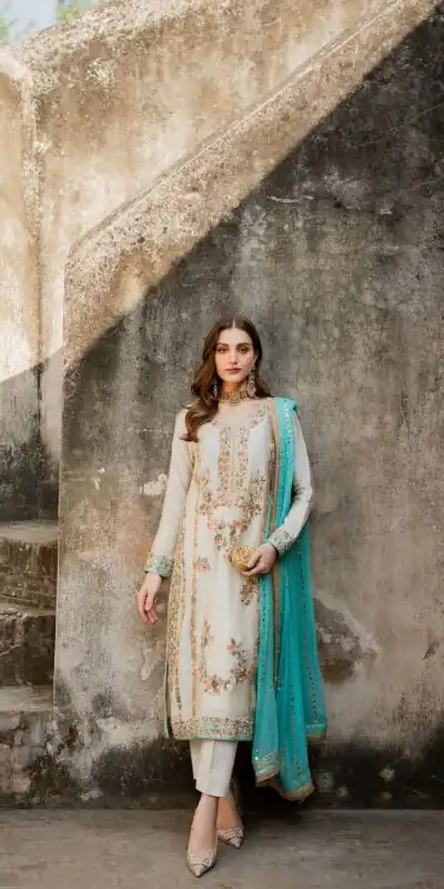 AD 220 White in Organza Silk Embroidery Work & Lace Work Salwar Suit . Grab it for ₹2449. Delivery 4-6 Working Days. Shop now. | Jump Suits, Straight Suits, Tops & Bottoms, Track Suits, Trendy Wear, Casual Suits, Creative suits, Designer Suits, Palazzo Suits, Party Wear Suits, Patiala Suits, Salwar suit