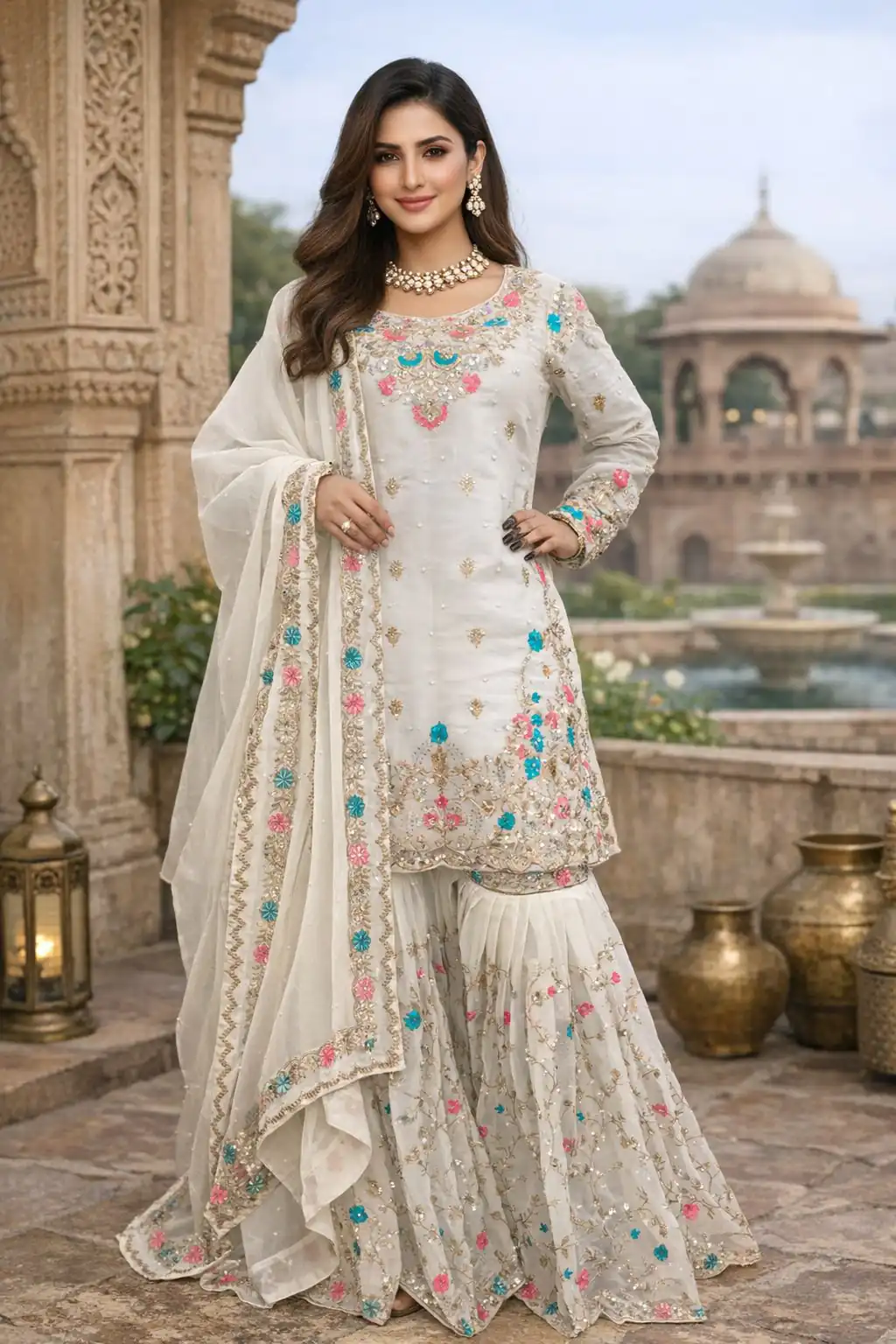 RTC 5956 White Organza Silk Salwar Suit Perfect for Wedding, Party, Mehendi, Lohri, Housewarming – . Special Price ₹3049. Delivery 4-6 Working Days. | Jump Suits, Straight Suits, Tops & Bottoms, Track Suits, Trendy Wear, Casual Suits, Creative suits, Designer Suits, Palazzo Suits, Party Wear Suits, Patiala Suits, Salwar suit