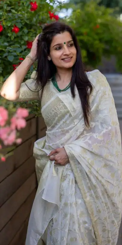 KPR 222 White in Color Soft Lichi Silk. Designer Work Saree Available at ₹1399 only. Delivery 4-6 Working Days. Shop now. | Bollywood Sarees, Creative Sarees, Designer Sarees, Embroidered Sarees, Ethnic Saree, Modern Digital sarees, Party Wear Sarees, Sarees