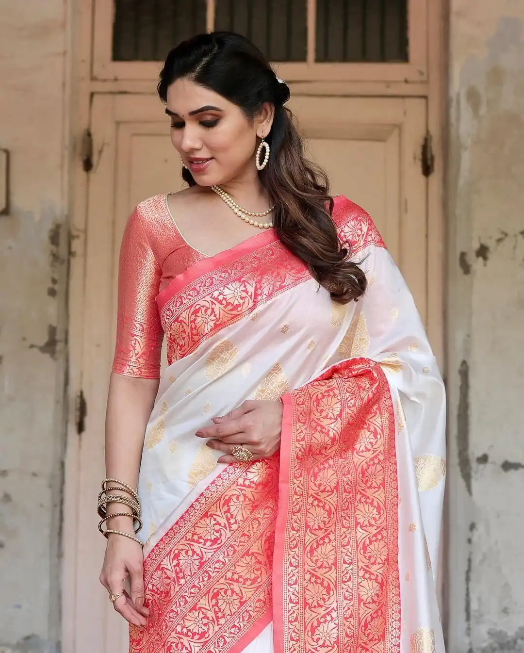 KPR 126 White in Red Soft Lichi Silk Designer Work Saree . Wedding, Party, Festive, Events, Affordable Price ₹1499. Delivery 4-6 Working Days. Shop now. | Bollywood Sarees, Creative Sarees, Designer Sarees, Embroidered Sarees, Ethnic Saree, Modern Digital sarees, Party Wear Sarees, Sarees