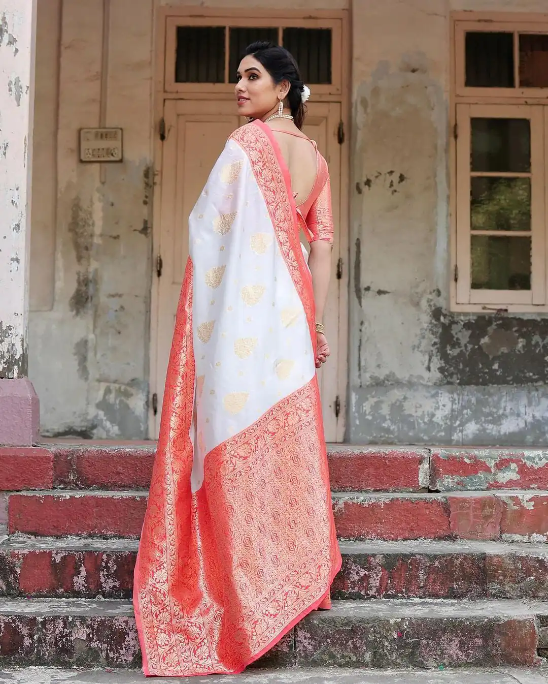 KPR 126 White in Red Soft Lichi Silk Designer Work Saree . Wedding, Party, Festive, Events, Affordable Price ₹1499. Delivery 4-6 Working Days. Shop now. | Bollywood Sarees, Creative Sarees, Designer Sarees, Embroidered Sarees, Ethnic Saree, Modern Digital sarees, Party Wear Sarees, Sarees