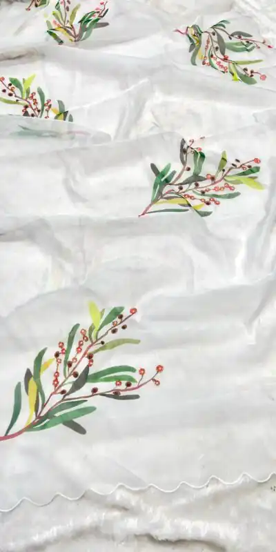 BT 412 White TB Organza Saree with Digital Print. Wedding, Party, Festive, Events, Navratri Garba, Special Price ₹1649. Delivery 4-6 Working Days. Shop now. | Bollywood Sarees, Creative Sarees, Designer Sarees, Embroidered Sarees, Ethnic Saree, Modern Digital sarees, Party Wear Sarees, Sarees