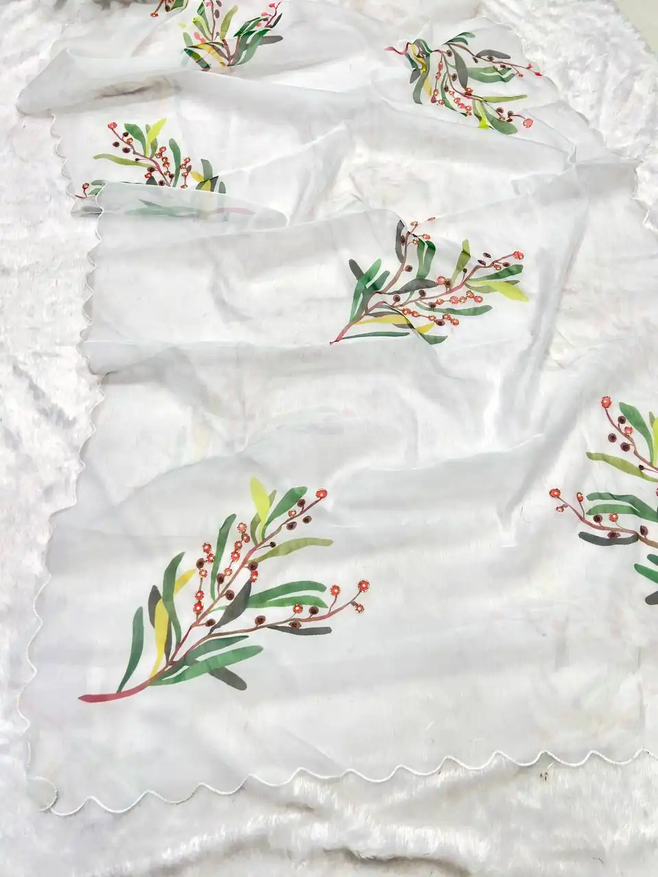 BT 412 White TB Organza Saree with Digital Print. Wedding, Party, Festive, Events, Navratri Garba, Special Price ₹1649. Delivery 4-6 Working Days. Shop now. | Bollywood Sarees, Creative Sarees, Designer Sarees, Embroidered Sarees, Ethnic Saree, Modern Digital sarees, Party Wear Sarees, Sarees