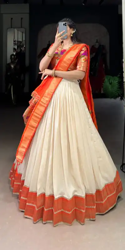 LNB 2007 White Color Vichitra Silk Zari Weaving With Lace Border Lehenga Choli Wedding, Party, Festive, Events Etc. Delivery 4-6 Working Days Rs 2999 | Bollywood Lehenga, Creative Lehenga, Designer Lehenga, Embroidered Lehenga, Lehenga, Party Wear Lehenga