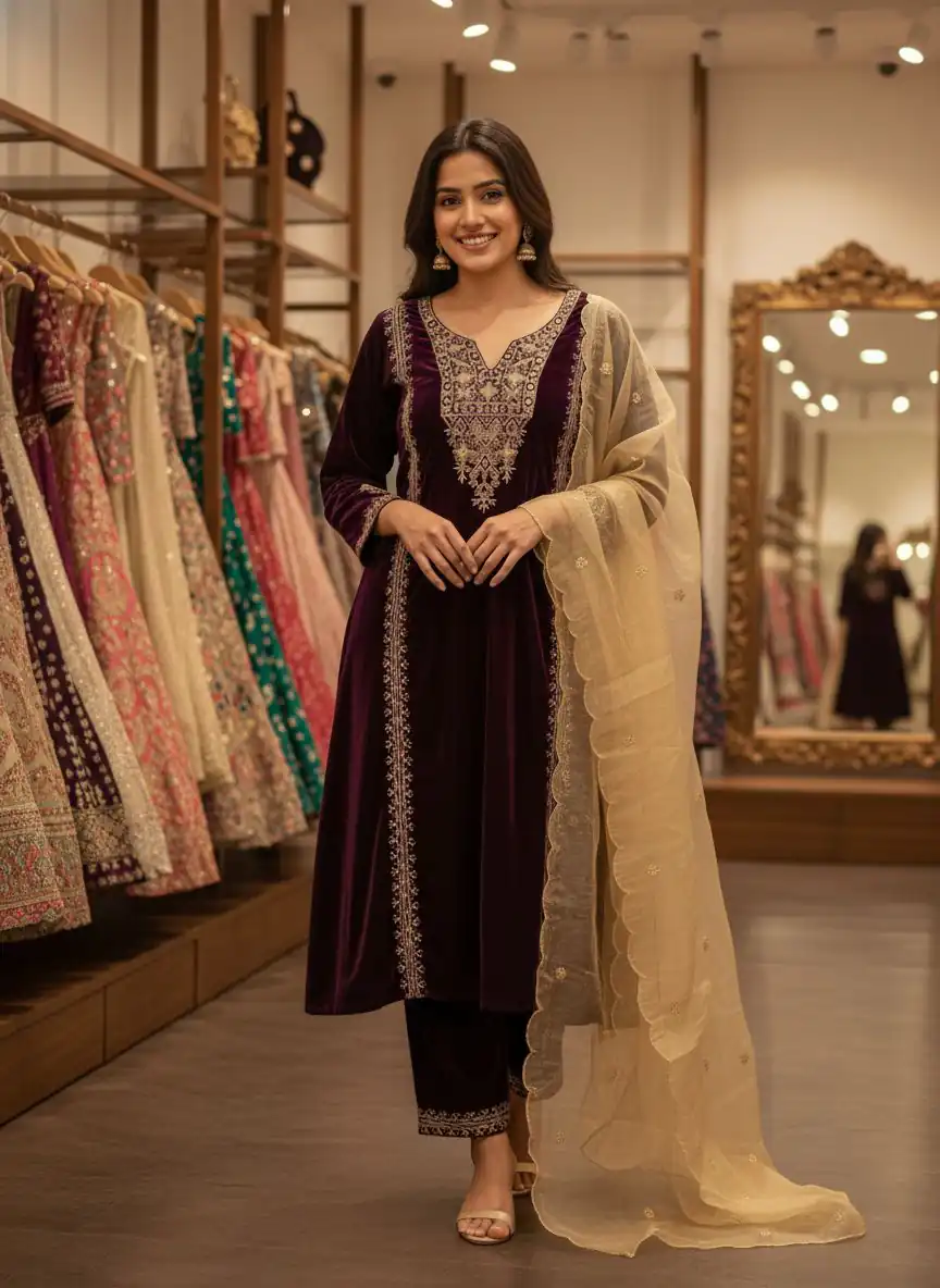 ST 1150 Wine in 9000 Velvet Cut Work & Embroidery Work Salwar Suit . Grab it for ₹1999. Delivery 4-6 Working Days. Shop now. | Jump Suits, Straight Suits, Tops & Bottoms, Track Suits, Trendy Wear, Casual Suits, Creative suits, Designer Suits, Palazzo Suits, Party Wear Suits, Patiala Suits, Salwar suit