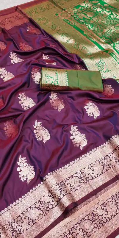 MB 1027 Wine in Banarasi Silk Zari Work & Lace Work Saree . Available at ₹1999 only. Delivery 4-6 Working Days. Shop now. | Bollywood Sarees, Creative Sarees, Designer Sarees, Embroidered Sarees, Ethnic Saree, Modern Digital sarees, Party Wear Sarees, Sarees