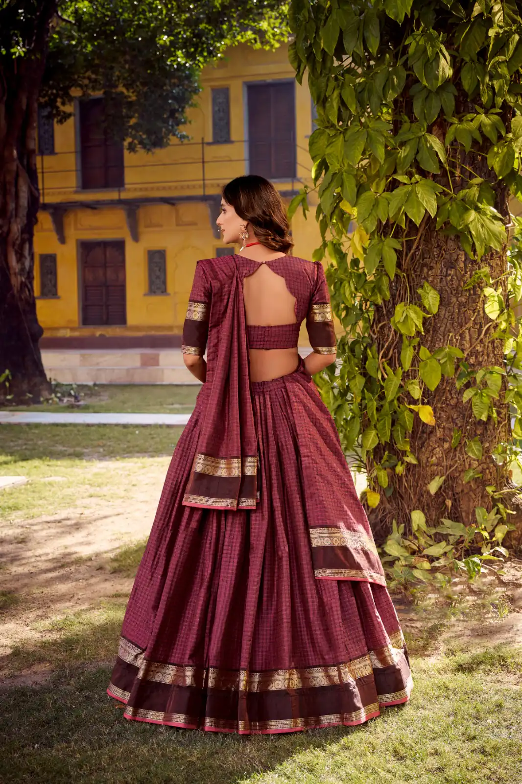 LNB 1900 Wine Color Chettinad Cotton Chex Zari Work Lehenga Choli . Now at just ₹3249. Delivery 4-6 Working Days. Shop now. | Bollywood Lehenga, Creative Lehenga, Designer Lehenga, Embroidered Lehenga, Lehenga, Party Wear Lehenga