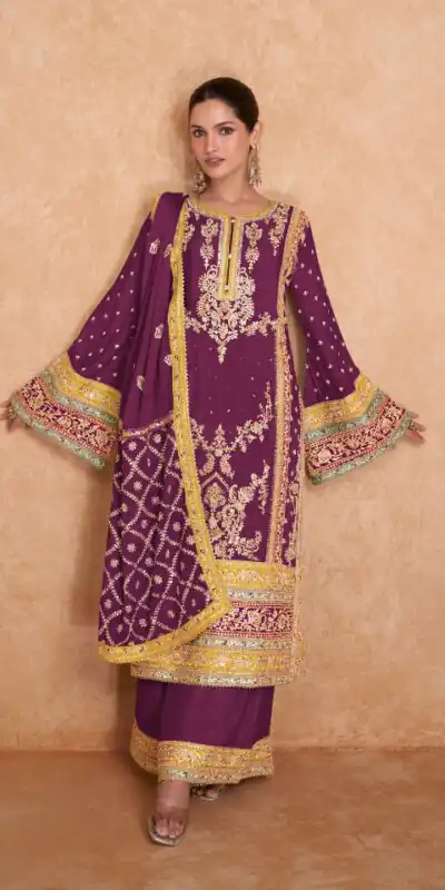 DS Ashirvad 7406 Wine in Color Chinon Embroidery Work Salwar Suit . Special Price ₹2449. Delivery 4-6 Working Days. Shop now. | Jump Suits, Tops & Bottoms, Track Suits, Trendy Wear, Casual Suits, Creative suits, Designer Suits, Palazzo Suits, Party Wear Suits, Patiala Suits, Salwar suit, Straight Suits