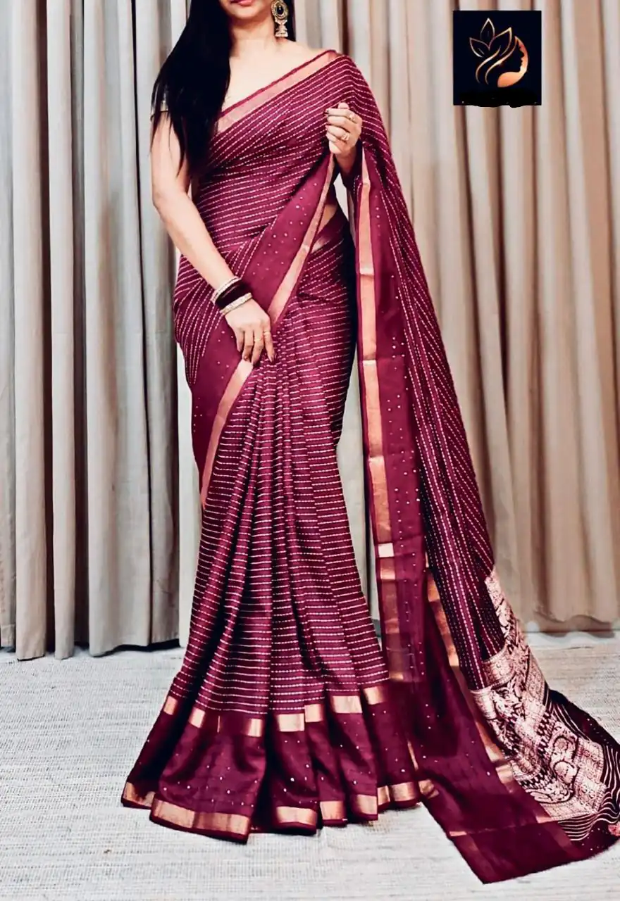 MS 458 Wine Color in Dola Silk Lace Border & Sequins Work Saree . Affordable Price ₹1349. Delivery 4-6 Working Days. Shop now. | Bollywood Sarees, Creative Sarees, Designer Sarees, Embroidered Sarees, Ethnic Saree, Modern Digital sarees, Party Wear Sarees, Sarees
