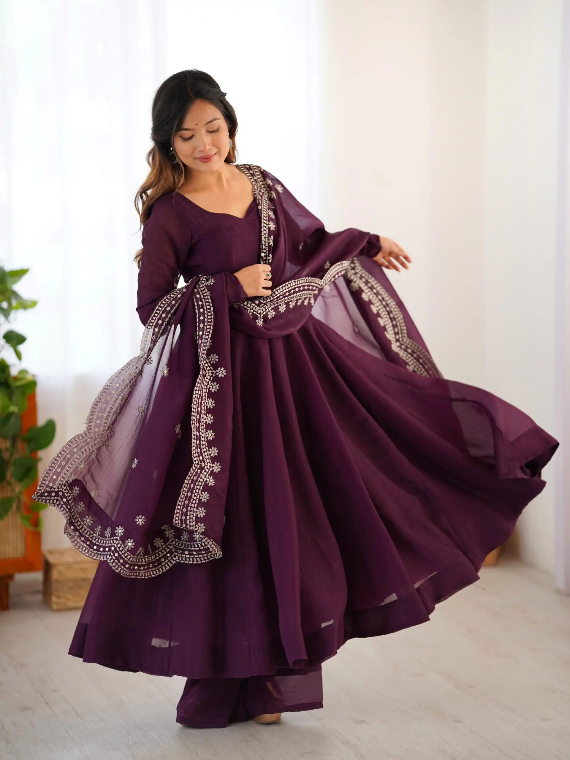 SSR 5006 Wine Fandy Silk Gown Perfect for Wedding, Party, Pongal, Traditional Day, Baby Shower – . Get it for ₹1999. Delivery 4-6 Working Days. Shop | Bollywood Gowns, Creative Gowns, Designer Gowns, Embroidered Gowns, Gowns, Party Wear Gowns