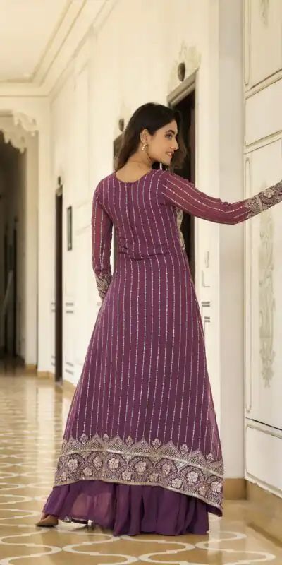 Ram 048 Wine Fox Georgette Lehenga Choli with Embroidery Work. Available at ₹2599 only. Delivery 4-6 Working Days. Shop now. | Bollywood Lehenga, Creative Lehenga, Designer Lehenga, Embroidered Lehenga, Lehenga, Party Wear Lehenga