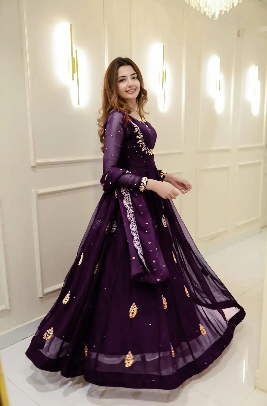 LG 2006 Wine Georgette Gown Perfect for Wedding, Party, Engagement, Diwali, Sangeet . Exclusive Offer ₹1999. Delivery 4-6 Working Days. Shop now. | Bollywood Gowns, Creative Gowns, Designer Gowns, Embroidered Gowns, Gowns, Party Wear Gowns
