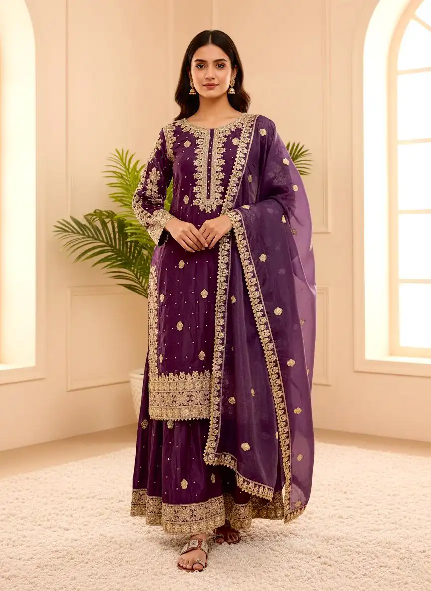 SRK 5314 Wine Natural Crep Salwar Suit with Bead Work & Embroidery Work. Affordable Price ₹2149. Delivery 4-6 Working Days. Shop now. | Jump Suits, Tops & Bottoms, Track Suits, Trendy Wear, Casual Suits, Creative suits, Designer Suits, Palazzo Suits, Party Wear Suits, Patiala Suits, Salwar suit, Straight Suits