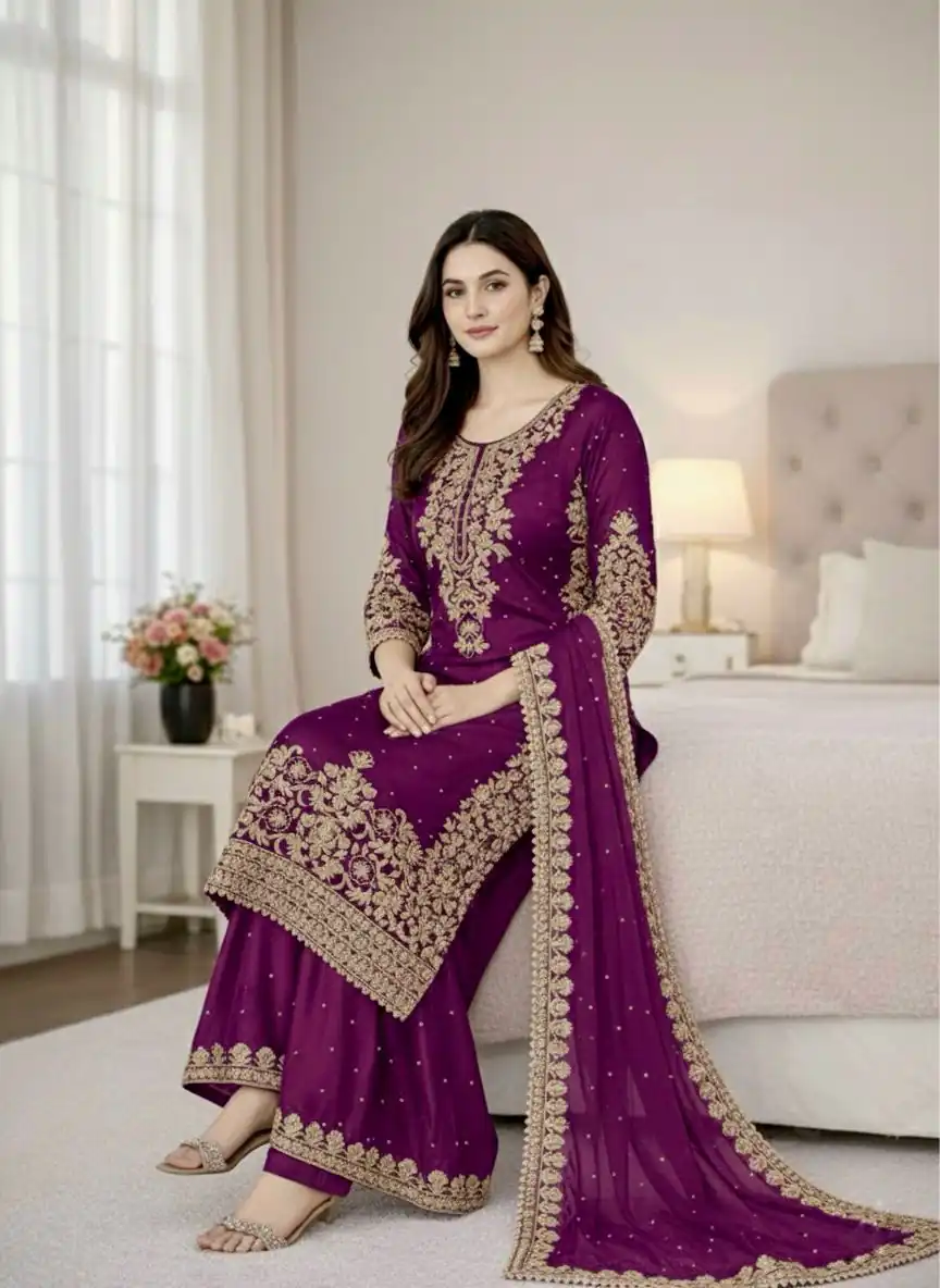 SSR 535 Wine Color in Organza Silk Embroidery Work Salwar Suit . Available at ₹2399 only. Delivery 4-6 Working Days. Shop now. | Jump Suits, Straight Suits, Tops & Bottoms, Track Suits, Trendy Wear, Casual Suits, Creative suits, Designer Suits, Palazzo Suits, Party Wear Suits, Patiala Suits, Salwar suit