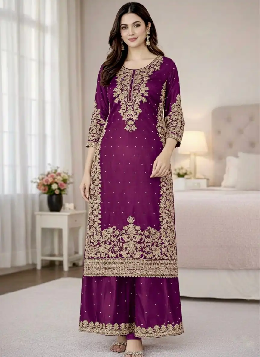 SSR 535 Wine Color in Organza Silk Embroidery Work Salwar Suit . Available at ₹2399 only. Delivery 4-6 Working Days. Shop now. | Jump Suits, Straight Suits, Tops & Bottoms, Track Suits, Trendy Wear, Casual Suits, Creative suits, Designer Suits, Palazzo Suits, Party Wear Suits, Patiala Suits, Salwar suit