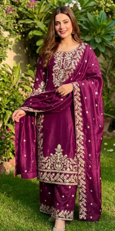SRK 5316 Wine Organza Silk Salwar Suit Perfect for Wedding, Party, Makar Sankranti, Eid, Durga Puja – . Affordable Price ₹2149. Delivery 4-6 Workin | Jump Suits, Straight Suits, Tops & Bottoms, Track Suits, Trendy Wear, Casual Suits, Creative suits, Designer Suits, Palazzo Suits, Party Wear Suits, Patiala Suits, Salwar suit