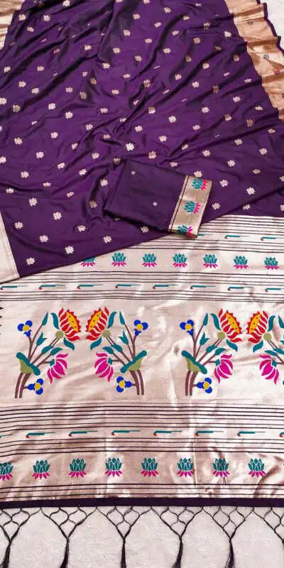 MB 2 Wine Color Paithani Silk Saree with Lace Work & Zari Work. Introductory Price ₹2049. Delivery 4-6 Working Days. Shop now. | Bollywood Sarees, Creative Sarees, Designer Sarees, Embroidered Sarees, Ethnic Saree, Modern Digital sarees, Party Wear Sarees, Sarees