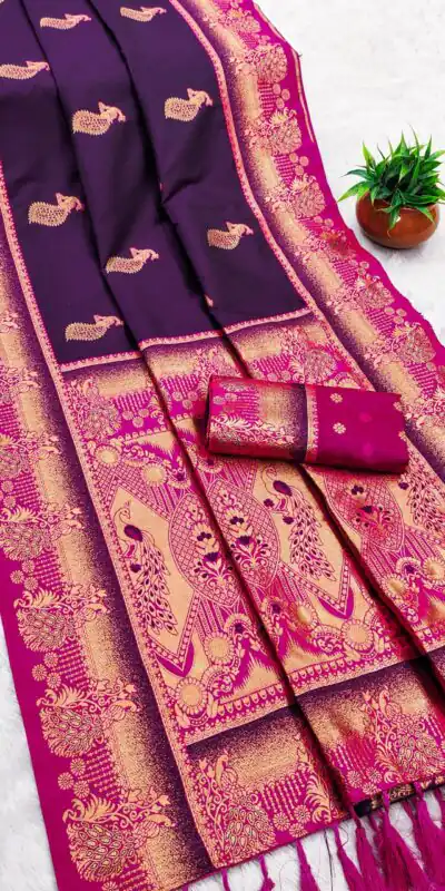MB 1013 Wine Color Paithani silk Saree with Zari Work & Lace Work. Festive Deal ₹2399. Delivery 4-6 Working Days. Shop now. | Bollywood Sarees, Creative Sarees, Designer Sarees, Embroidered Sarees, Ethnic Saree, Modern Digital sarees, Party Wear Sarees, Sarees