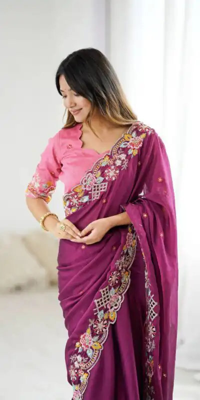 BT 1303 Wine Premium Noha Crush Saree with Sequins Work & Embroidery Work. Exclusive Offer ₹2149. Delivery 4-6 Working Days. Shop now. | Bollywood Sarees, Creative Sarees, Designer Sarees, Embroidered Sarees, Ethnic Saree, Modern Digital sarees, Party Wear Sarees, Sarees