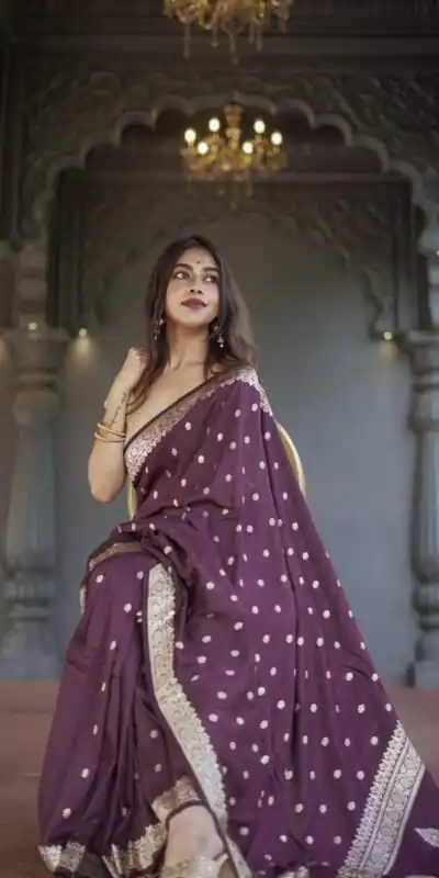 KP 6040 Wine Soft Lilan Slab Saree with Weaving Work Designer Work. Festive Deal ₹1399. Delivery 4-6 Working Days. Shop now. | Bollywood Sarees, Creative Sarees, Designer Sarees, Embroidered Sarees, Ethnic Saree, Modern Digital sarees, Party Wear Sarees, Sarees