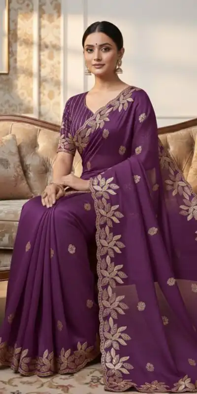 JR 656 Wine Soft Organza Silk Saree Perfect for Wedding, Party, Durga Puja, Baisakhi, Temple Visit – . Affordable Price ₹1799. Delivery 4-6 Working D | Bollywood Sarees, Creative Sarees, Designer Sarees, Embroidered Sarees, Ethnic Saree, Modern Digital sarees, Party Wear Sarees, Sarees