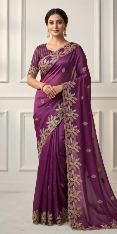 JR 656 Wine Soft Organza Silk Saree Perfect for Wedding, Party, Durga Puja, Baisakhi, Temple Visit – . Affordable Price ₹1799. Delivery 4-6 Working D | Bollywood Sarees, Creative Sarees, Designer Sarees, Embroidered Sarees, Ethnic Saree, Modern Digital sarees, Party Wear Sarees, Sarees