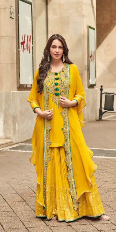 FC Sayuuri 5595 Yellow | Yellow Georgette Salwar Suit with Embroidery Work & Lace Work. Special Price ₹3149. Delivery 4-6 Working Days. Shop now. | Jump Suits, Straight Suits, Tops & Bottoms, Track Suits, Trendy Wear, Casual Suits, Creative suits, Designer Suits, Palazzo Suits, Party Wear Suits, Patiala Suits, Salwar suit