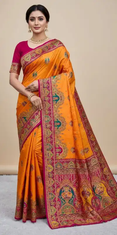 MB 56 Yellow in Color Paithani Silk Lace Border & Lace Work Saree . Special Price ₹2399. Delivery 4-6 Working Days. Shop now. | Bollywood Sarees, Creative Sarees, Designer Sarees, Embroidered Sarees, Ethnic Saree, Modern Digital sarees, Party Wear Sarees, Sarees