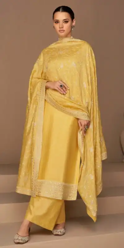 FC 9522 Yellow Vichitra Salwar Suitwith Embroidery Work & Stone Work. Exclusive Offer ₹2499. Delivery 4-6 Working Days. Shop now. | Designer Suits, Jump Suits, Tops & Bottoms, Track Suits, Trendy Wear, Casual Suits, Creative suits, Palazzo Suits, Party Wear Suits, Patiala Suits, Salwar suit, Straight Suits