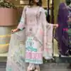 Light Pink Maslin Digital Printed Salwar Suit