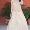 Off White Vichitra Silk Embroidery Work Lehenga Choli