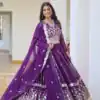 Purple Fox Georgette Embroider Work Lehenga Choli