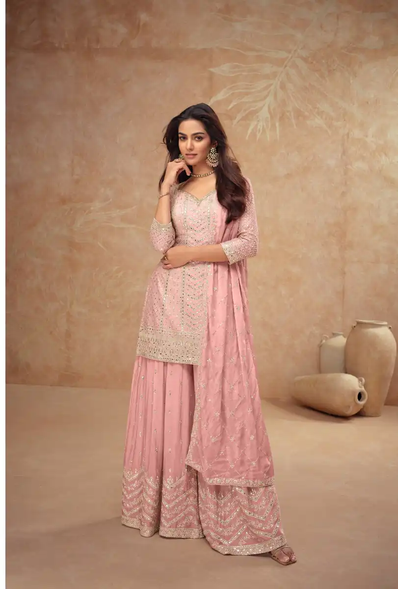 FC 7518 Baby Pink Chinon Salwar Suit Perfect for Wedding, Party, Diwali, Durga Puja, Temple Visit – . Festive Deal ₹3099. Delivery 4-6 Working Days. | Jump Suits, Straight Suits, Tops & Bottoms, Track Suits, Trendy Wear, Casual Suits, Creative suits, Designer Suits, Palazzo Suits, Party Wear Suits, Patiala Suits, Salwar suit
