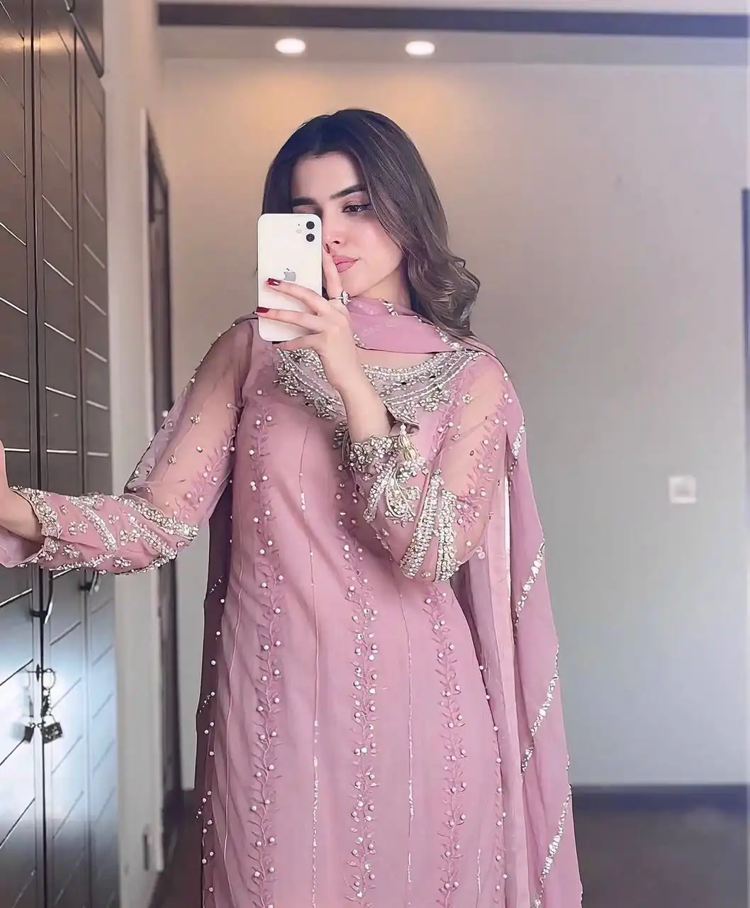 SRK 5276 Baby Pink in Faux Georgette Bead Work & Embroidery Work Salwar Suit . Now at just ₹2049. Delivery 4-6 Working Days. Shop now. | Jump Suits, Straight Suits, Casual Suits, Creative suits, Designer Suits, Palazzo Suits, Party Wear Suits, Patiala Suits, Salwar suit