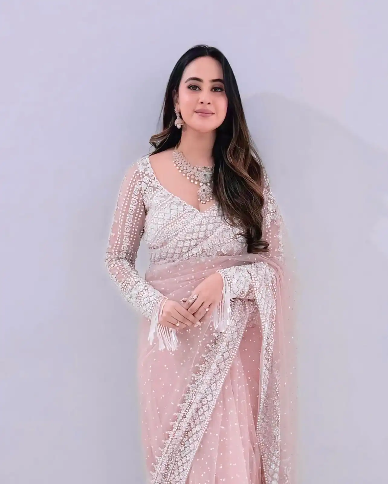 NC 5335 Baby Pink in Soft Net Embroidery Work & Sequins Work Saree . Now at just ₹1899. Delivery 4-6 Working Days. Shop now. | Bollywood Sarees, Creative Sarees, Designer Sarees, Embroidered Sarees, Ethnic Saree, Modern Digital sarees, Party Wear Sarees, Sarees