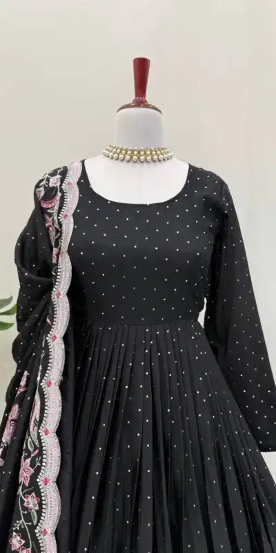 RTC 5873 Black Color Chinon Silk Salwar Suit with Designer Work. Exclusive Offer ₹2449. Delivery 4-6 Working Days. Shop now. | Jump Suits, Straight Suits, Casual Suits, Creative suits, Designer Suits, Palazzo Suits, Party Wear Suits, Patiala Suits, Salwar suit