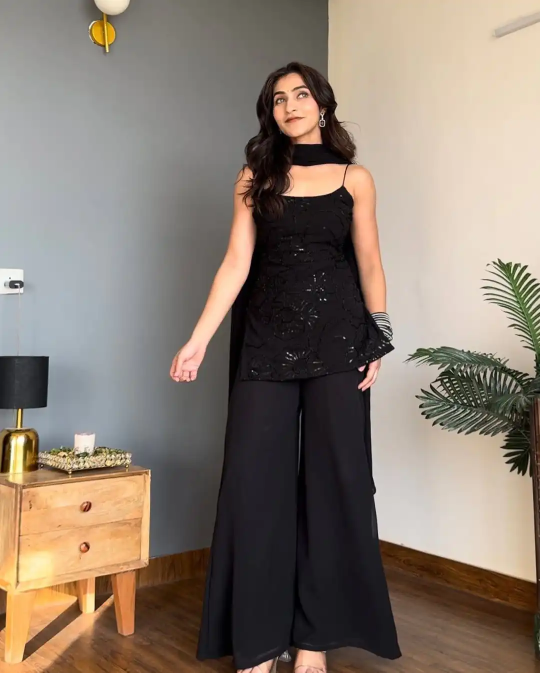 BD 1825 Black Faux Georgette Salwar Suit with Sequins Work & Embroidery Work. Affordable Price ₹1949. Delivery 4-6 Working Days. Shop now. | Jump Suits, Straight Suits, Casual Suits, Creative suits, Designer Suits, Palazzo Suits, Party Wear Suits, Patiala Suits, Salwar suit