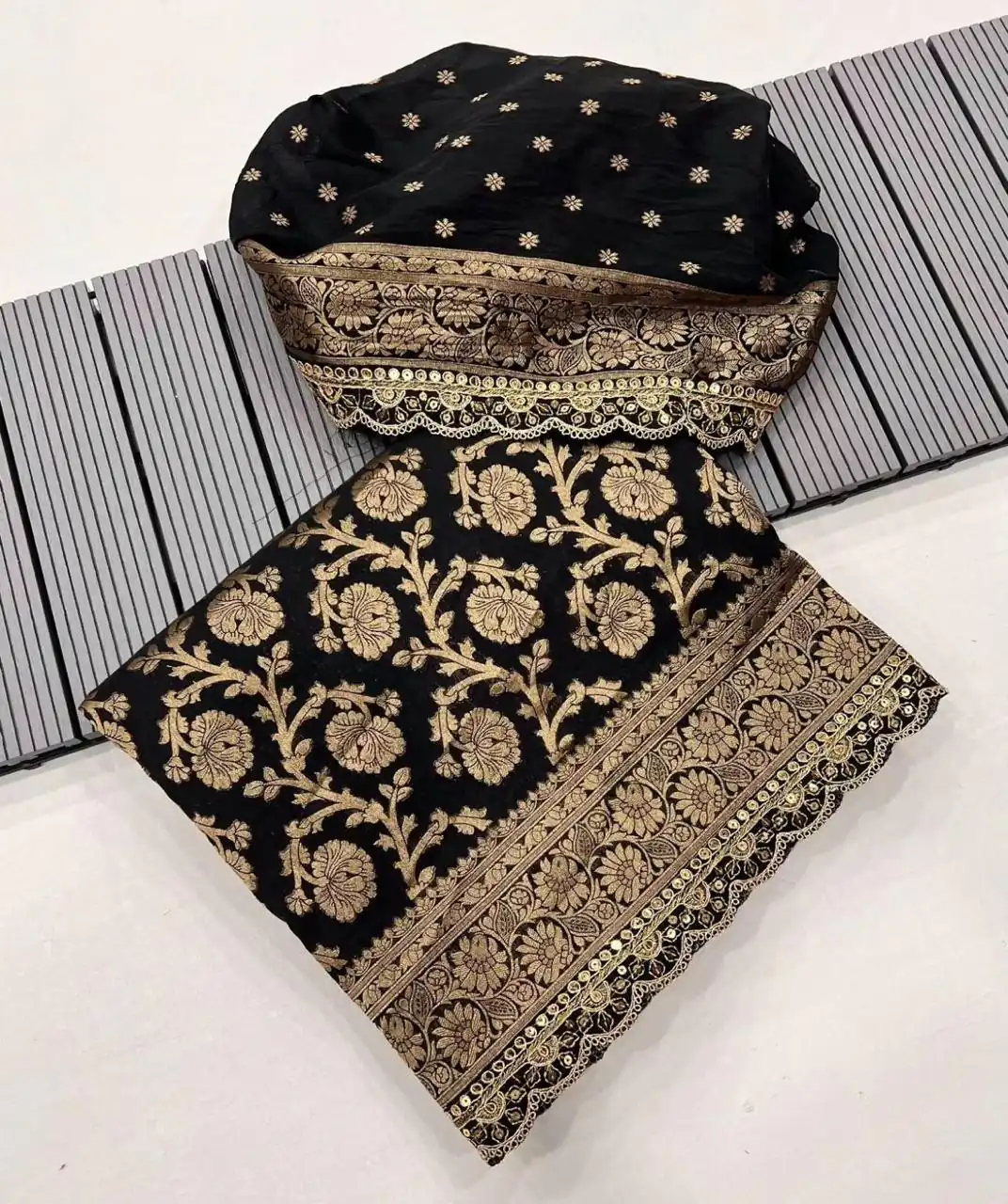MS 451 Black Litchi Silk Saree with Embroidery Work & Lace Work. Available at ₹1399 only. Delivery 4-6 Working Days. Shop now. | Bollywood Sarees, Creative Sarees, Designer Sarees, Embroidered Sarees, Ethnic Saree, Modern Digital sarees, Party Wear Sarees, Sarees