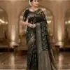 MS 451 Black Litchi Silk Saree with Embroidery Work & Lace Work. Available at ₹1399 only. Delivery 4-6 Working Days. Shop now. | Bollywood Sarees, Creative Sarees, Designer Sarees, Embroidered Sarees, Ethnic Saree, Modern Digital sarees, Party Wear Sarees, Sarees