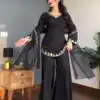 MF 499 Black Natural Crep Silk Salwar Suit with Embroidery Work & Lace Work. Introductory Price ₹1899. Delivery 4-6 Working Days. Shop now. | Jump Suits, Straight Suits, Tops & Bottoms, Track Suits, Trendy Wear, Casual Suits, Creative suits, Designer Suits, Palazzo Suits, Party Wear Suits, Patiala Suits, Salwar suit