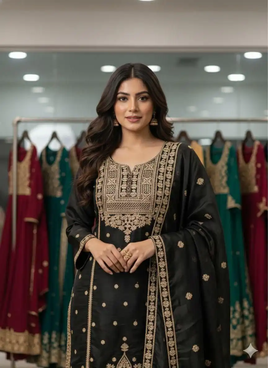LG 2056 Black Organza Salwar Suit with Embroidery Work. Wedding, Party, Festive, Events Festive Deal ₹2099. Delivery 4-6 Working Days. Shop now. | Jump Suits, Straight Suits, Casual Suits, Creative suits, Designer Suits, Palazzo Suits, Party Wear Suits, Patiala Suits, Salwar suit