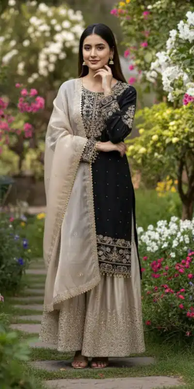 SR 1694 Black Organza Silk Salwar Suit with Embroidery Work & Lace Work. Exclusive Offer ₹1999. Delivery 4-6 Working Days. Shop now. | Jump Suits, Straight Suits, Casual Suits, Creative suits, Designer Suits, Palazzo Suits, Party Wear Suits, Patiala Suits, Salwar suit