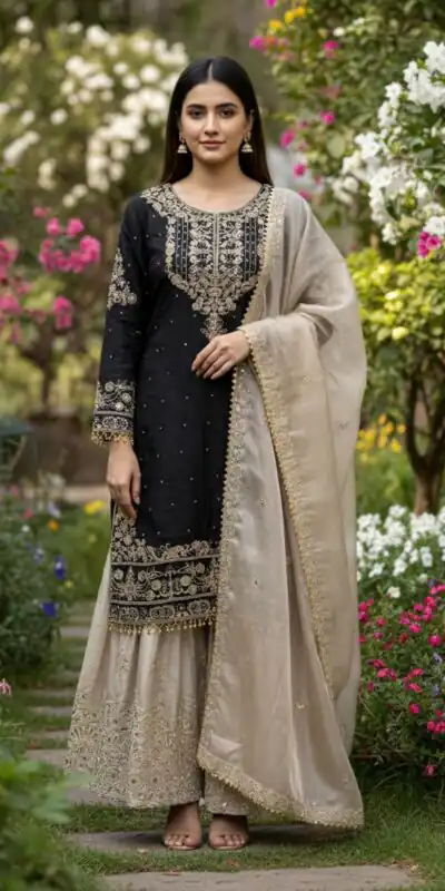 SR 1694 Black Organza Silk Salwar Suit with Embroidery Work & Lace Work. Exclusive Offer ₹1999. Delivery 4-6 Working Days. Shop now. | Jump Suits, Straight Suits, Casual Suits, Creative suits, Designer Suits, Palazzo Suits, Party Wear Suits, Patiala Suits, Salwar suit
