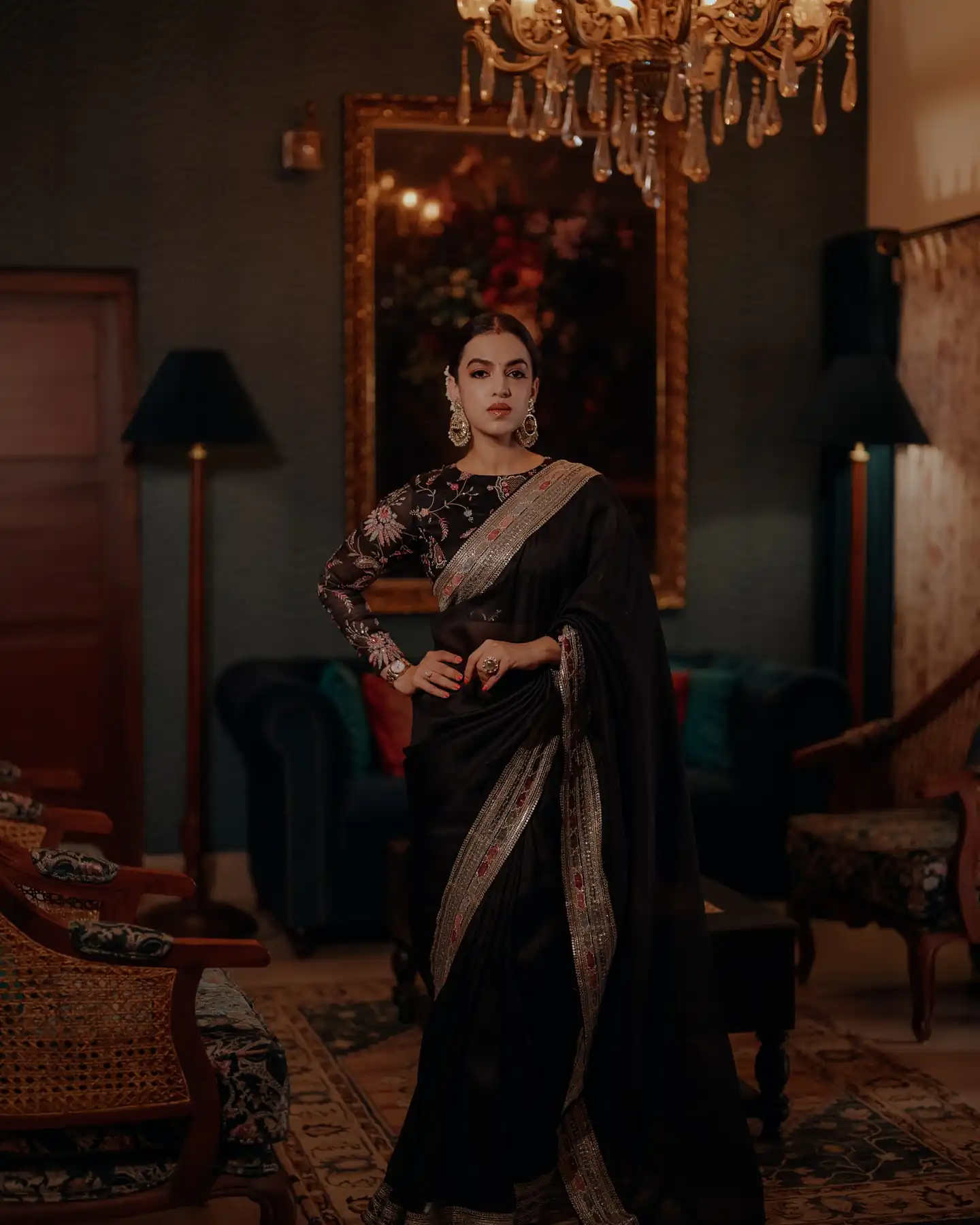 NC 5490 Black Space Silk With Sequins Work Saree. Perfect for Wedding, Party, Onam, Family Gatherings, – Festive Deal ₹2449. Delivery 4-6 Working Days | Bollywood Sarees, Creative Sarees, Designer Sarees, Embroidered Sarees, Ethnic Saree, Modern Digital sarees, Party Wear Sarees, Sarees