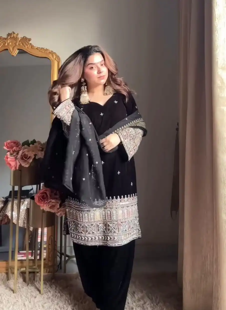 KD 1571 Black Color Velvet With Sequence Work Salwar Suit . Online Exclusive Offer ₹2399. Delivery 4-6 Working Days. Shop now. | Jump Suits, Straight Suits, Casual Suits, Creative suits, Designer Suits, Palazzo Suits, Party Wear Suits, Patiala Suits, Salwar suit