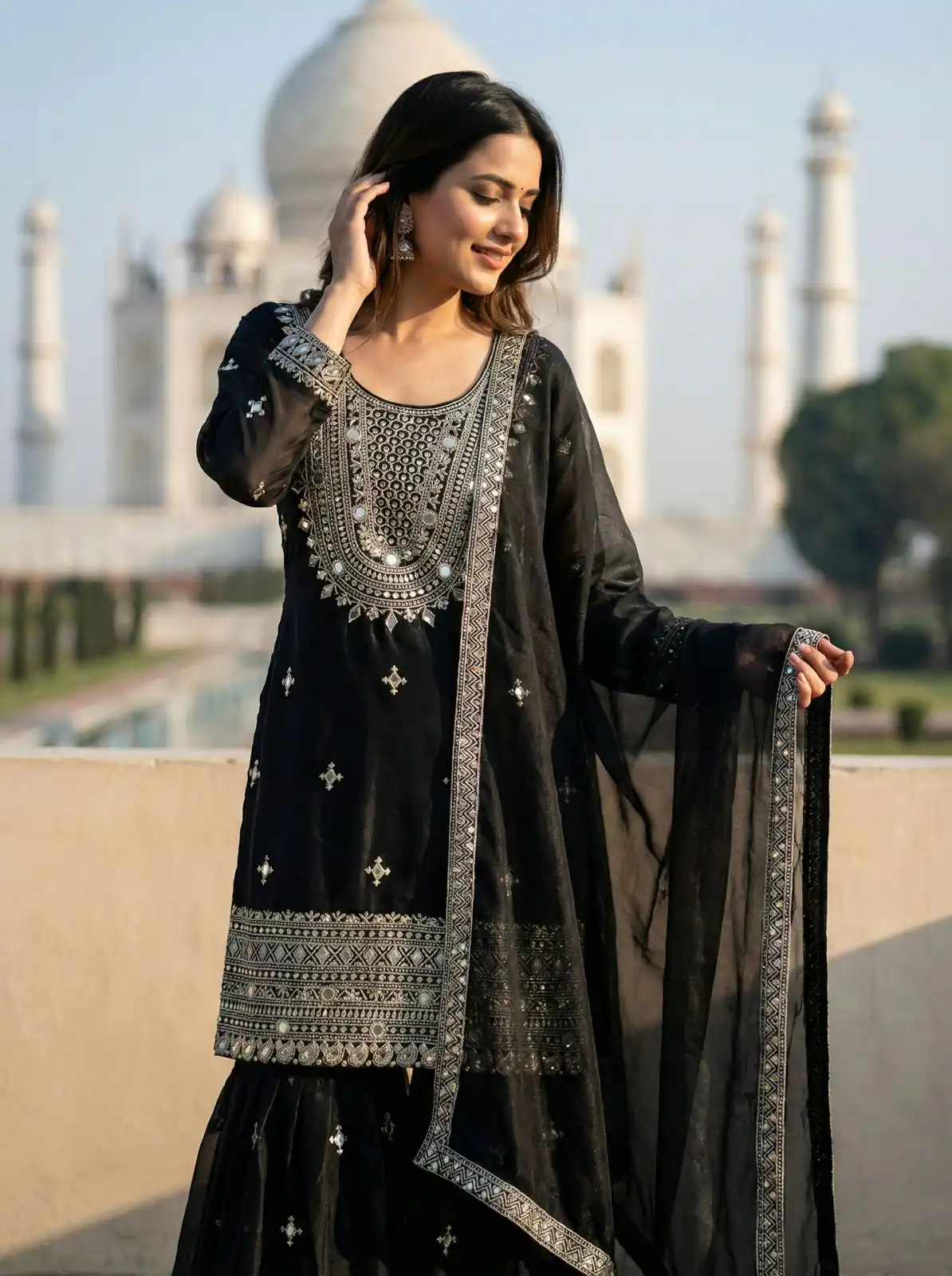 ZSR 3160 Black Zimmy Silk Salwar Suit with Embroidery Work & Mirror Work. Grab it for ₹2399. Delivery 4-6 Working Days. Shop now. | Jump Suits, Straight Suits, Casual Suits, Creative suits, Designer Suits, Palazzo Suits, Party Wear Suits, Patiala Suits, Salwar suit
