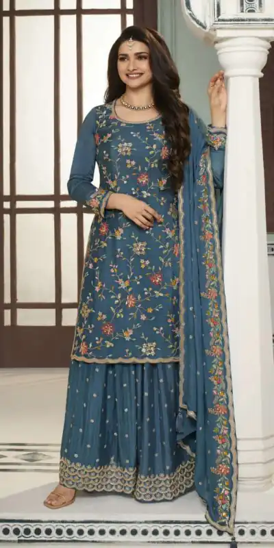 FC AVANTI 66301 Blue Chinon Salwar Suit Perfect for Wedding, Party, Traditional Day, Durga Puja, Makar Sankranti – . Get it for ₹3049. Delivery 4-6 Wor | Jump Suits, Straight Suits, Casual Suits, Creative suits, Designer Suits, Palazzo Suits, Party Wear Suits, Patiala Suits, Salwar suit